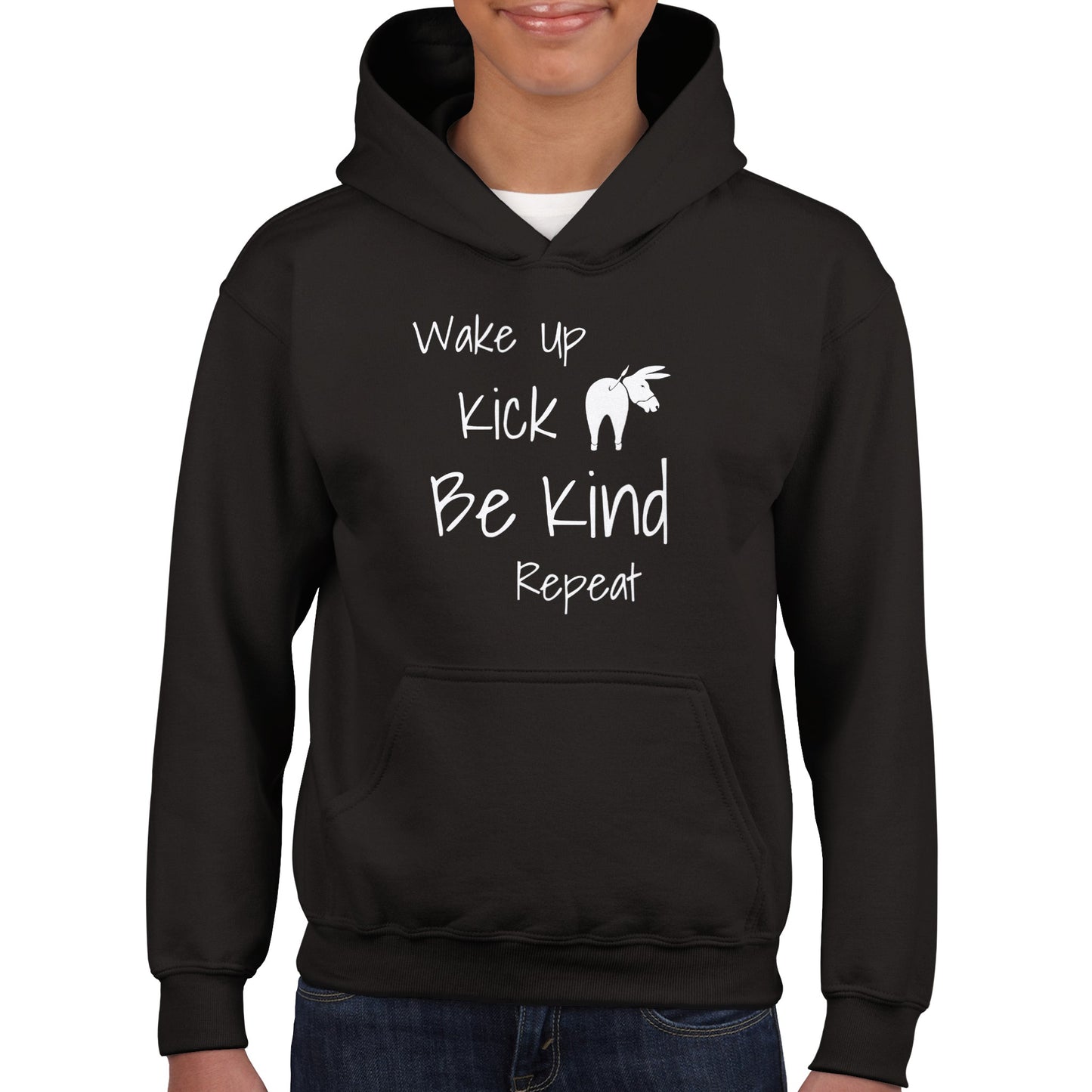 Wake Up Kick Butt Be Kind Kids Hoodie (4 colours)