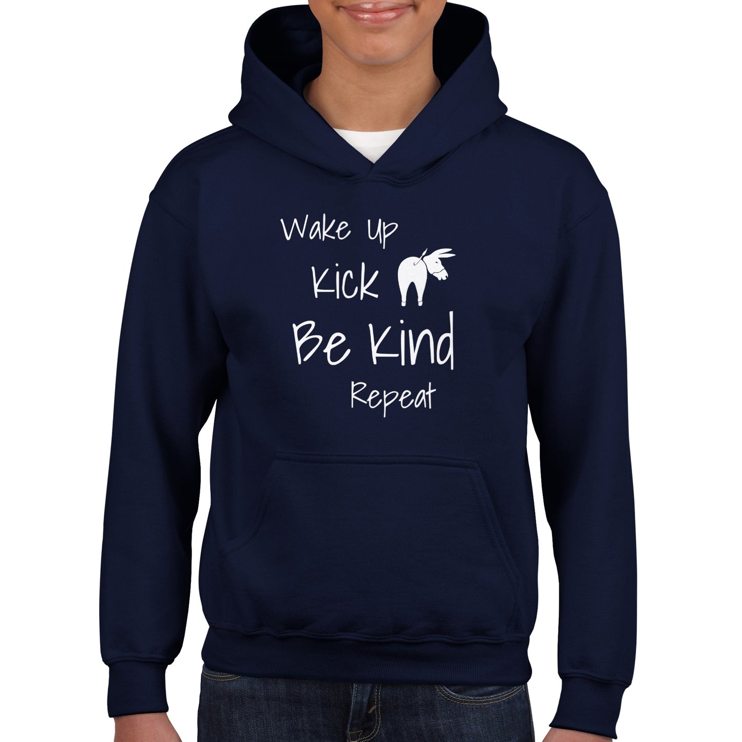 Wake Up Kick Butt Be Kind Kids Hoodie (4 colours)
