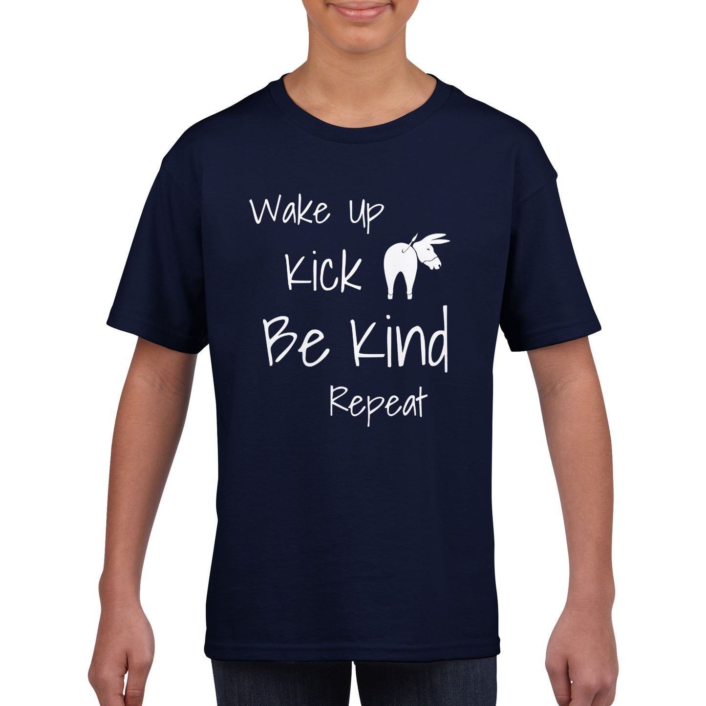 Wake Up Kick Butt Be Kind Kids TShirt (4 colours)