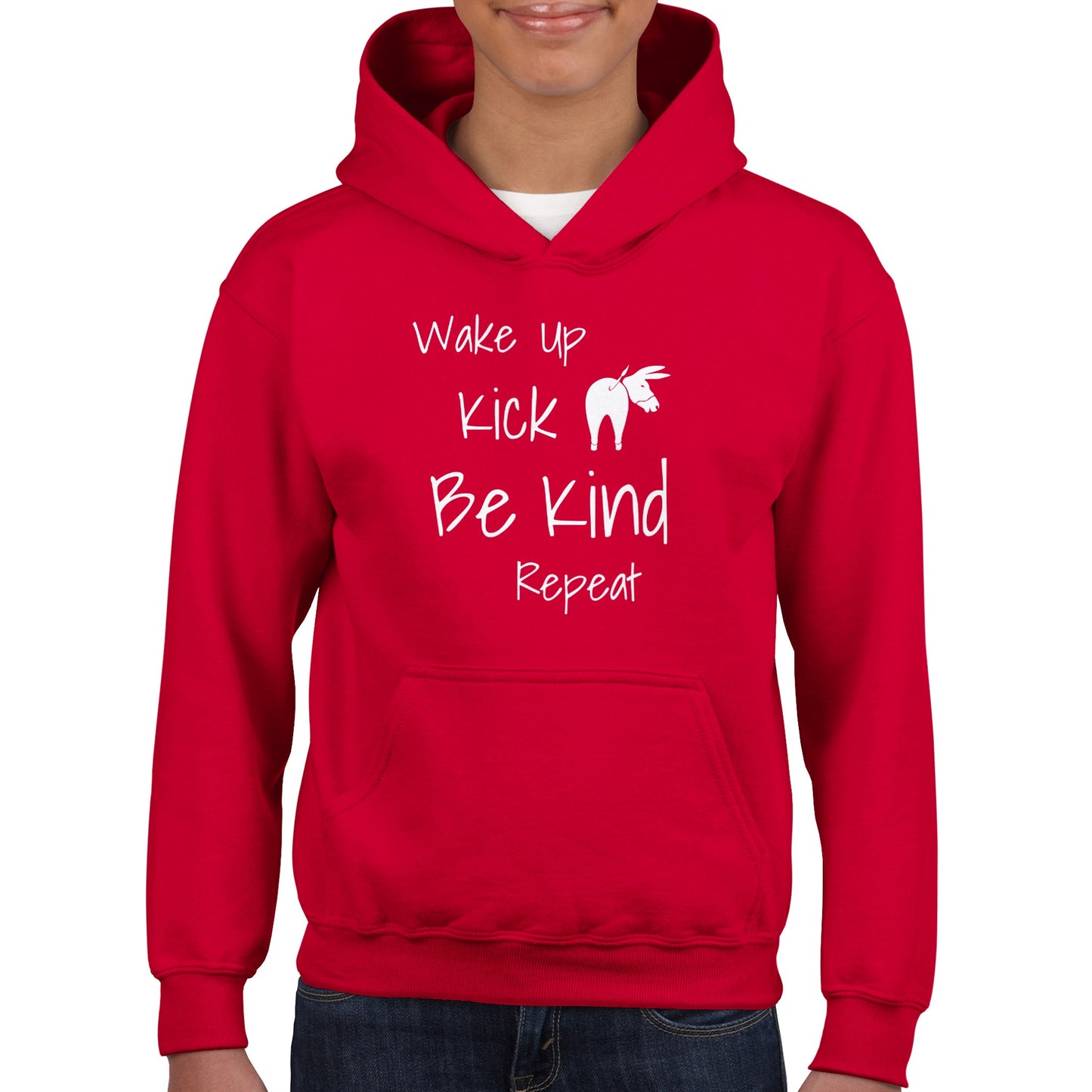 Wake Up Kick Butt Be Kind Kids Hoodie (4 colours)
