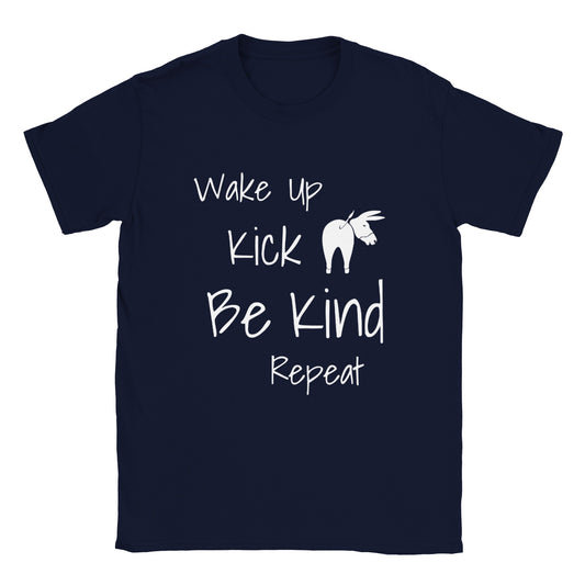 Wake Up Kick Butt Be Kind Kids TShirt (4 colours)