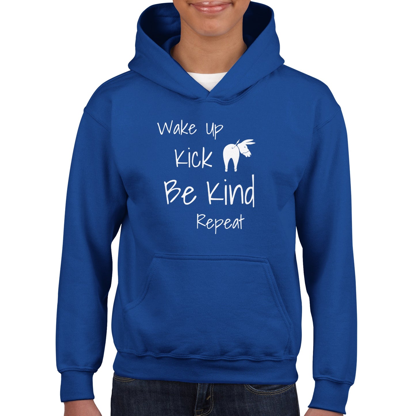 Wake Up Kick Butt Be Kind Kids Hoodie (4 colours)