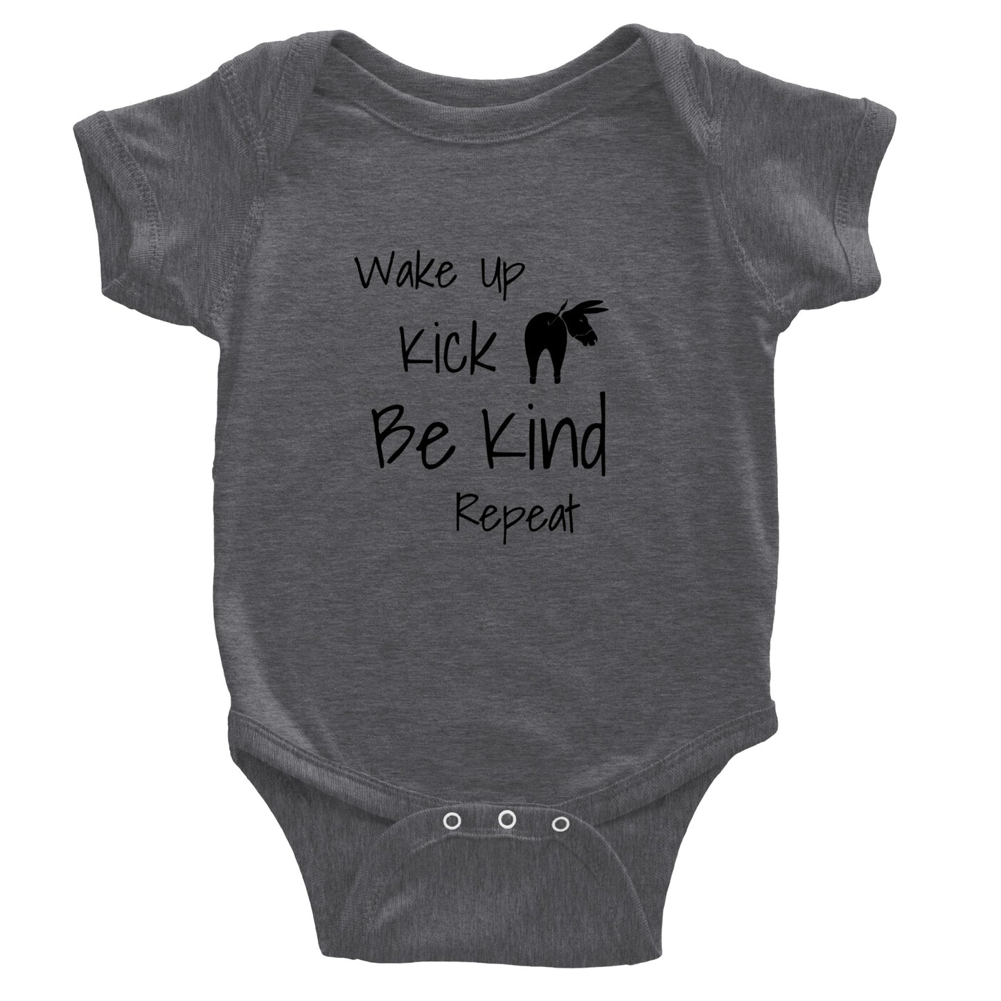 Wake Up Kick Butt Be Kind Onesie (White, Pink, Light Blue)